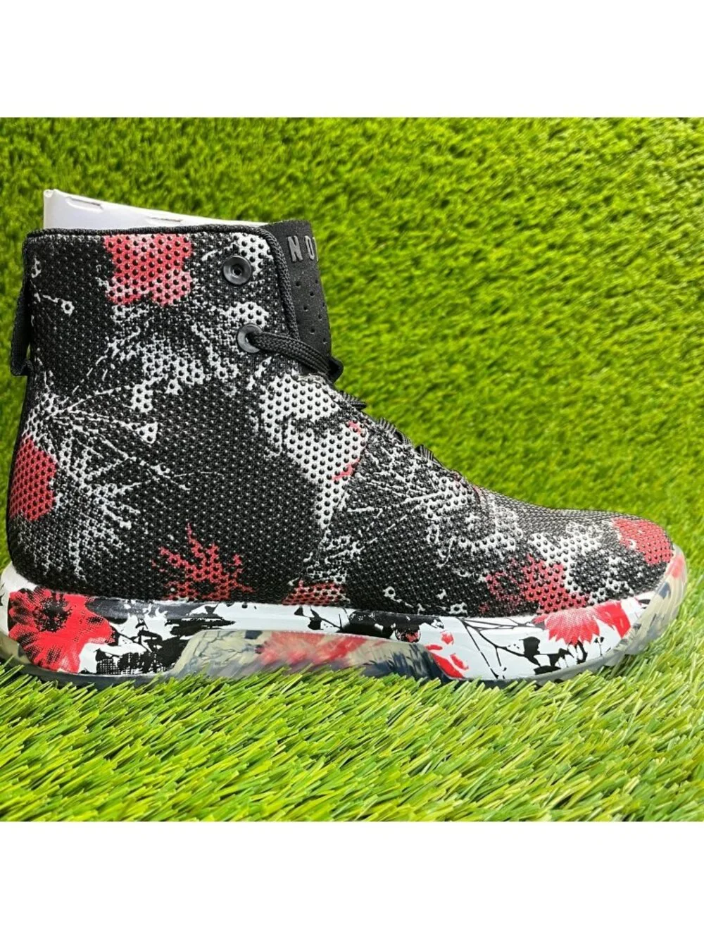 Nobull Outwork High-Top Womens Size 7.5 Black Red Running Training Shoes Sneaker